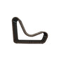 Brown and black striped dog chew toy on a white background