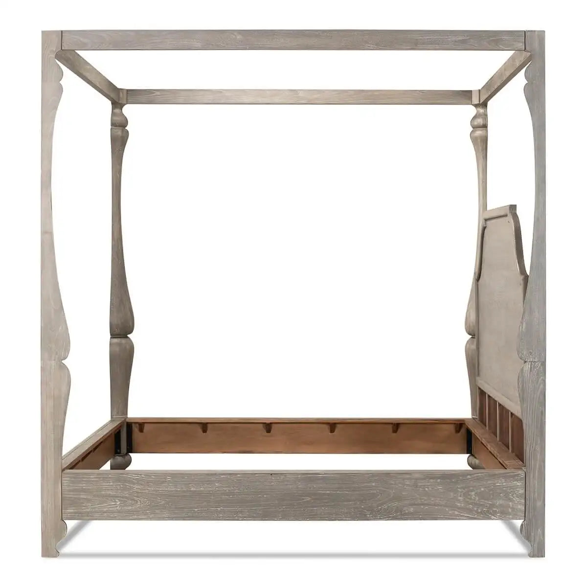European Style Canopy Bed with Grey Moonstone Finish
