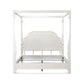 White four-poster bed on a white background