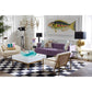 Olympus Ivory & Polished Brass Beaumont Bouclé Lounge Chair