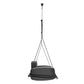 Modern Outdoor Swing Chair in Black Stainless Steel with Black Waterproof Fabric