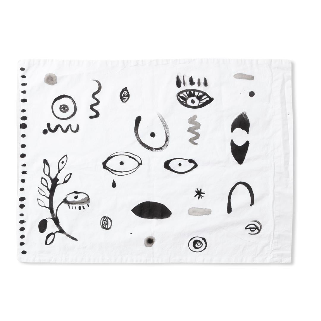 Eyes Hand-Painted Cotton Pillow Cases – Set of 2, 51 x 66 cm