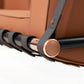 Outdoor Swing Sofa in Brown Waterproof Upholstery with Black Leather Straps