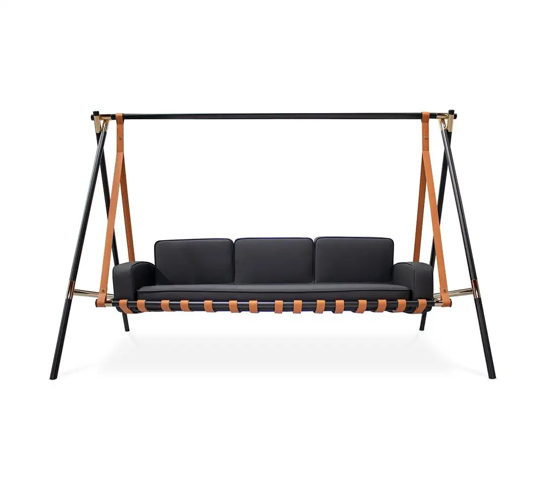 Exterior Swing with Stainless Steel Frame, Acrylic Cover, and Transparent Fabric