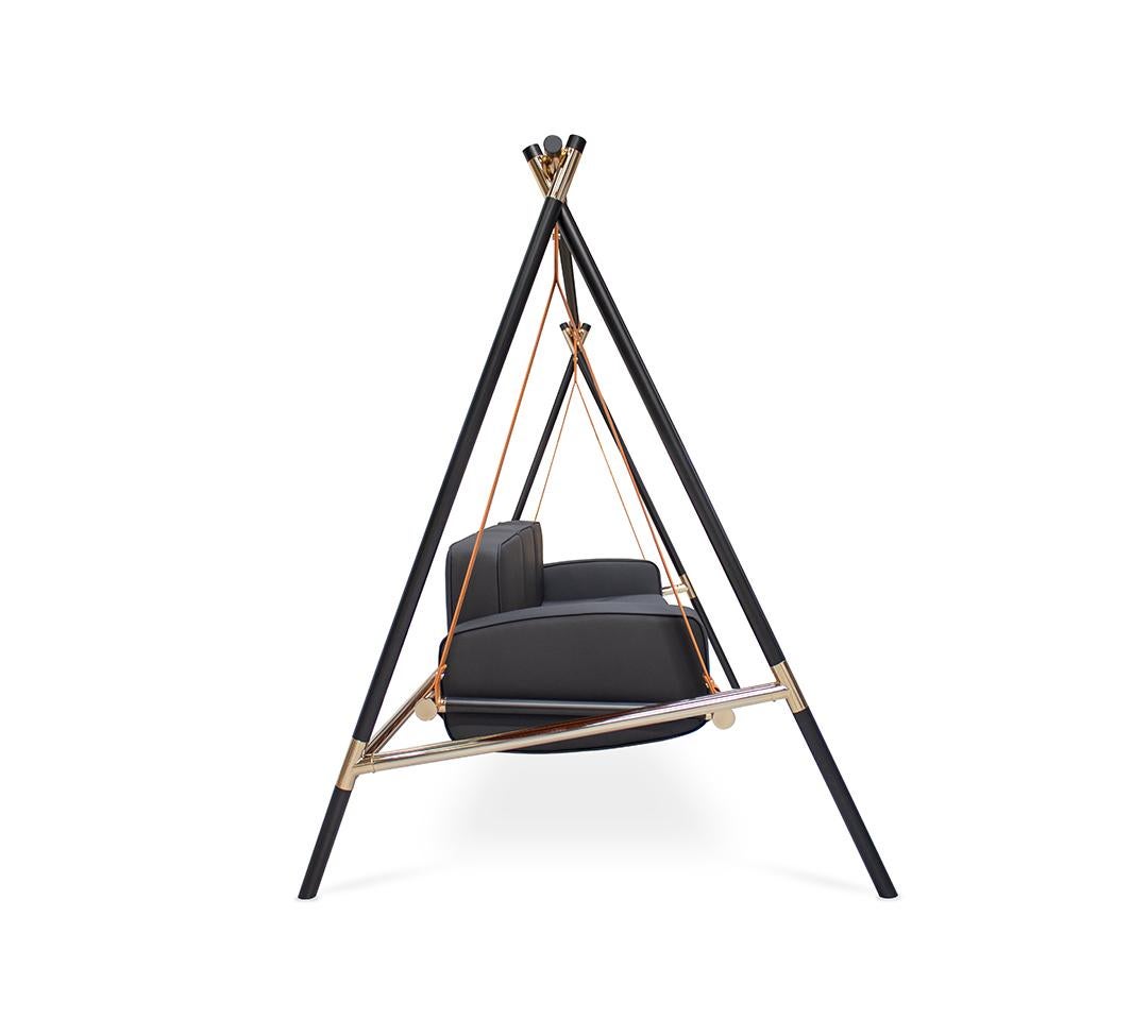 Exterior Swing with Stainless Steel Frame, Acrylic Cover, and Transparent Fabric – Luxury Outdoor Seating