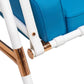 Stainless Steel Framed Outdoor Swing Sofa with Waterproof Blue Acrylic Seats