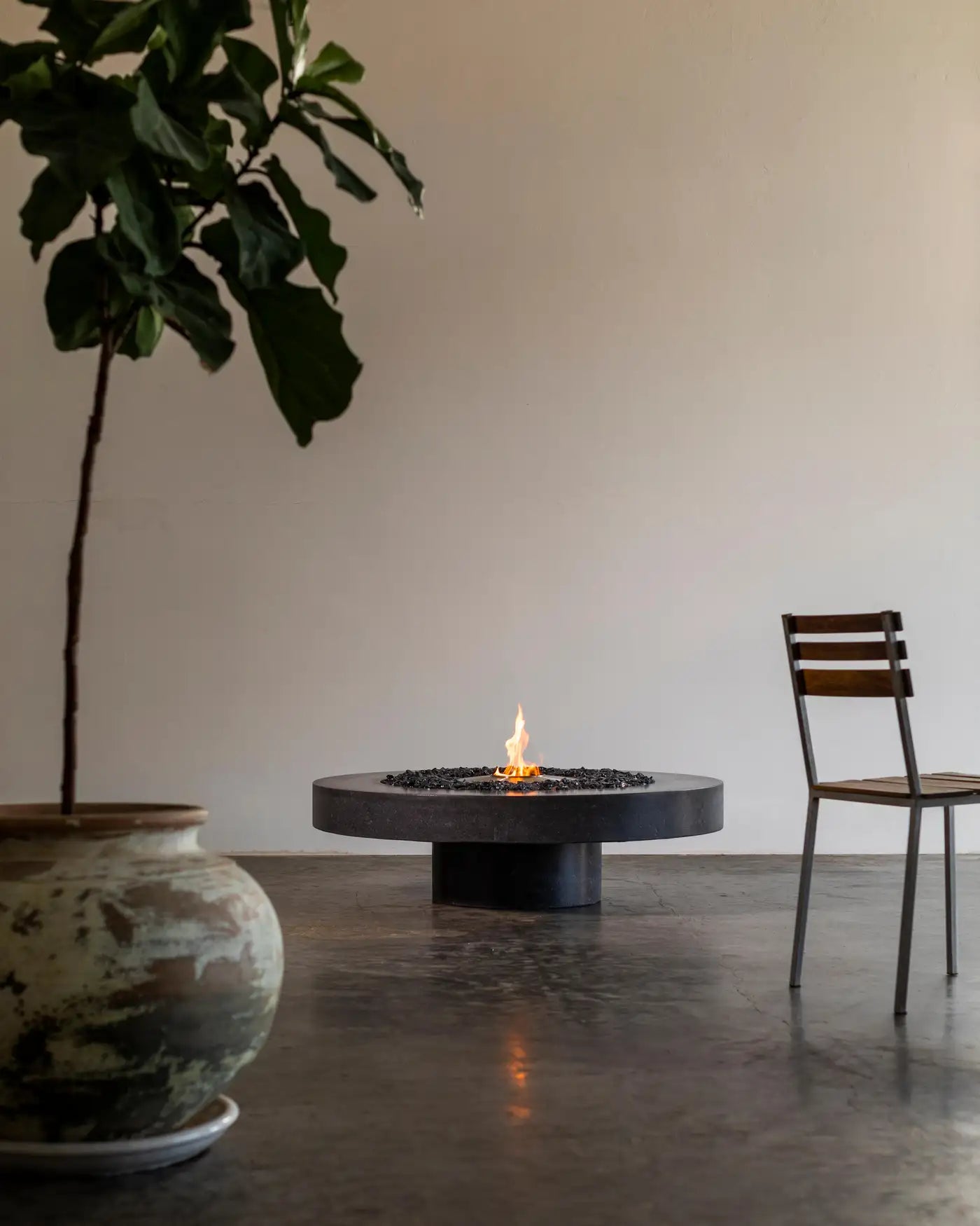 Floating Concrete Fire Pit Table