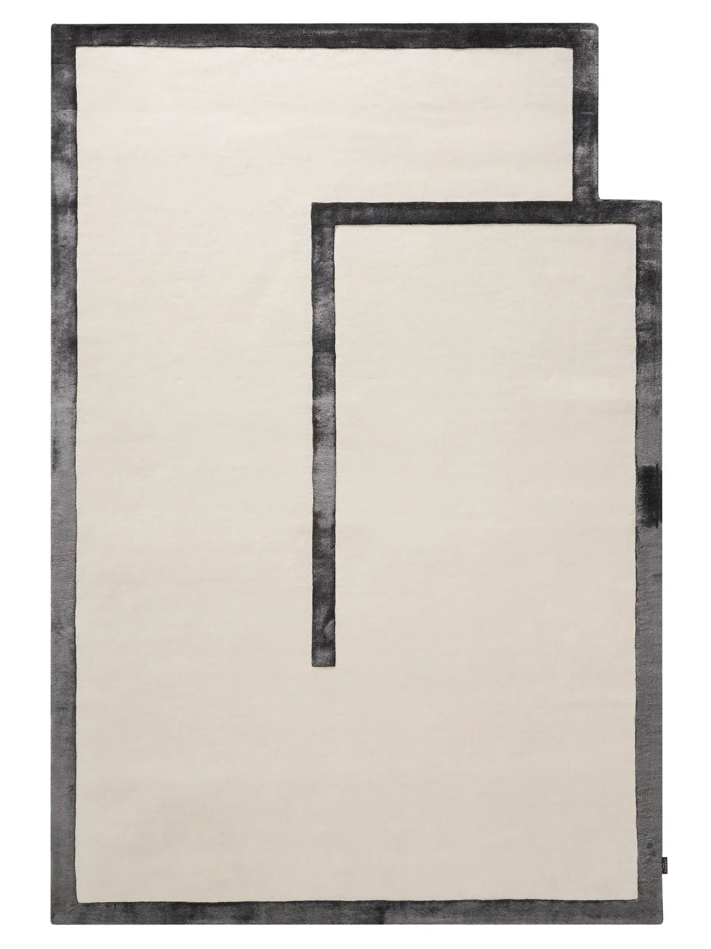 Modern Black & White Wool-Lyocell Rug