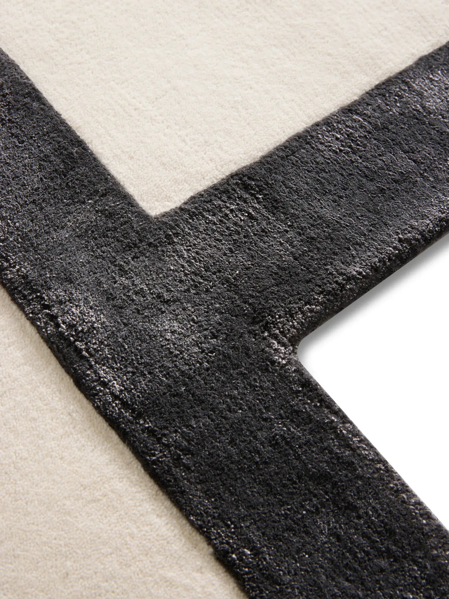 Modern Black & White Wool-Lyocell Rug