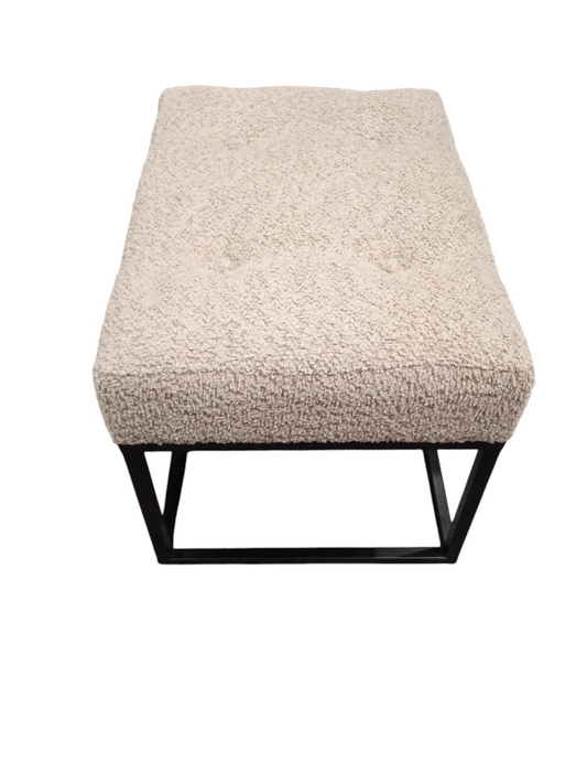Footstool Vinkento beige, H40x40x70cm