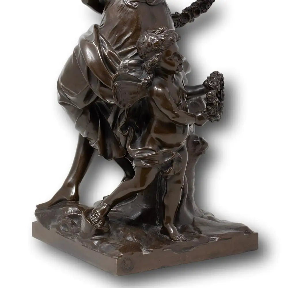 French Bronze Opposing Figures Allégorie du Printemps