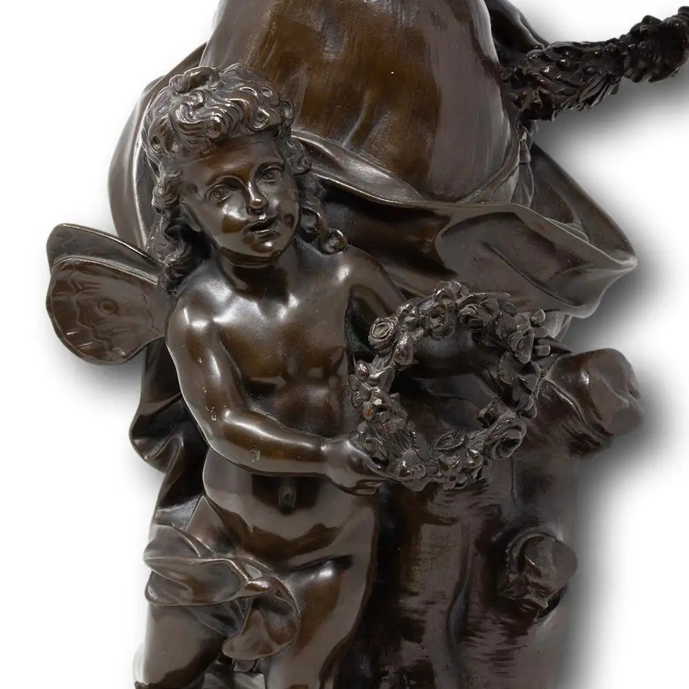 French Bronze Opposing Figures Allégorie du Printemps