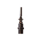 Decorative metal finial on a white background