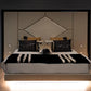 Modern Letti US King Size Bed in Macassar Leather, Handmade in Portugal