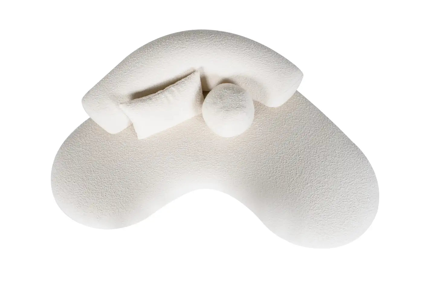 White neck pillow on a white background