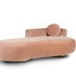 Pink velvet sofa on a white background
