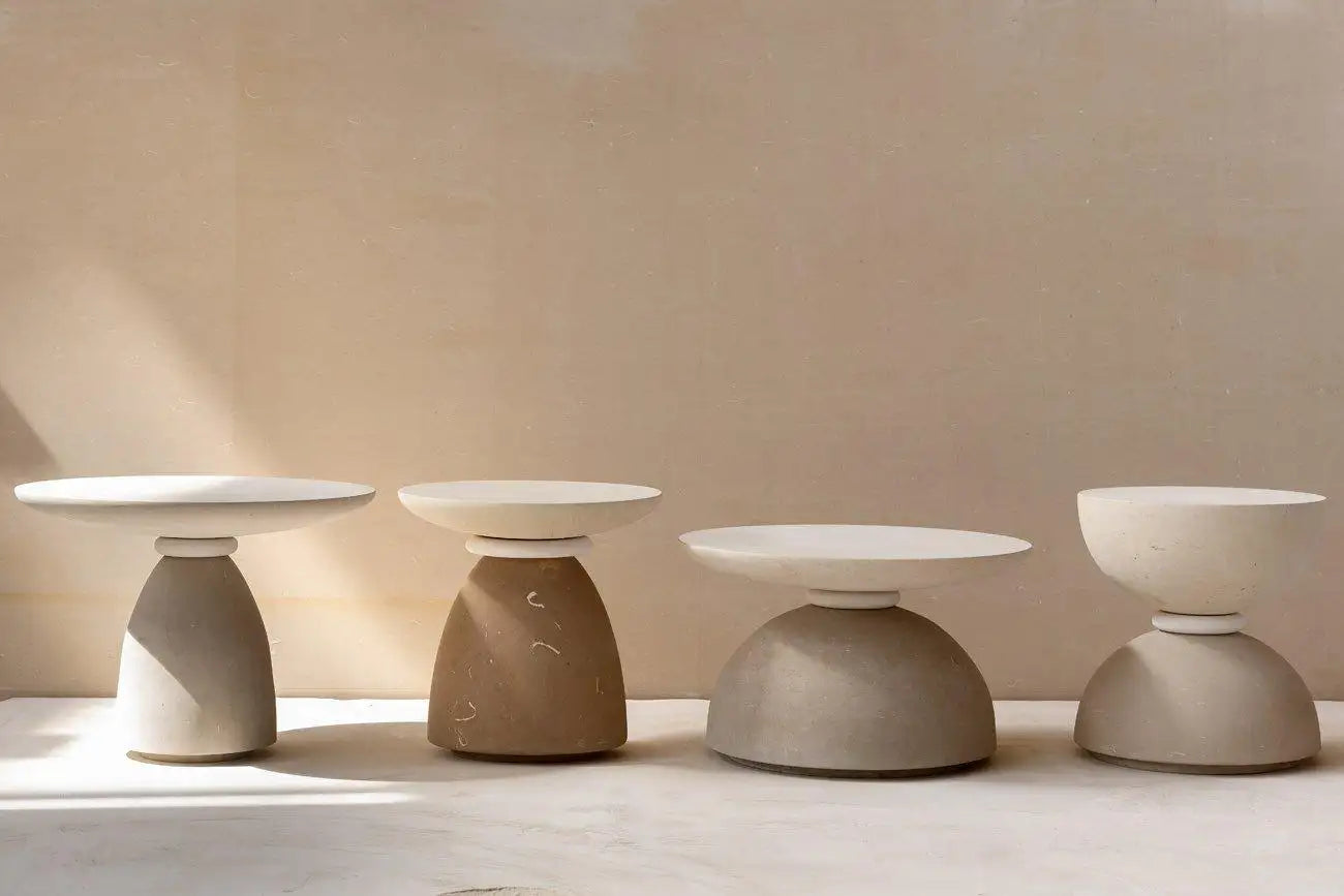 Garden Limestone Coffee Table Set of 2