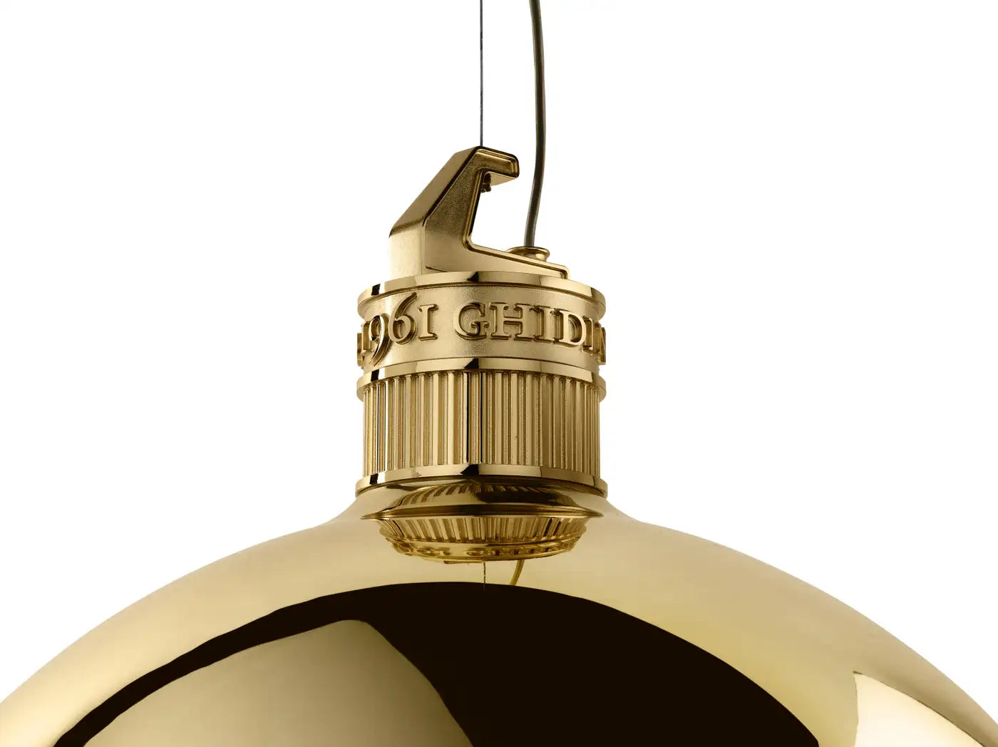 Factory Medium Suspension Light in Brass
