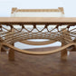 Wooden chair with woven backrest and seat