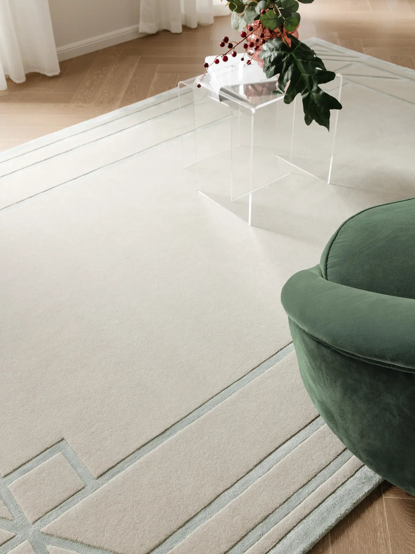 Luxury Wool & Lyocell Rug – Green