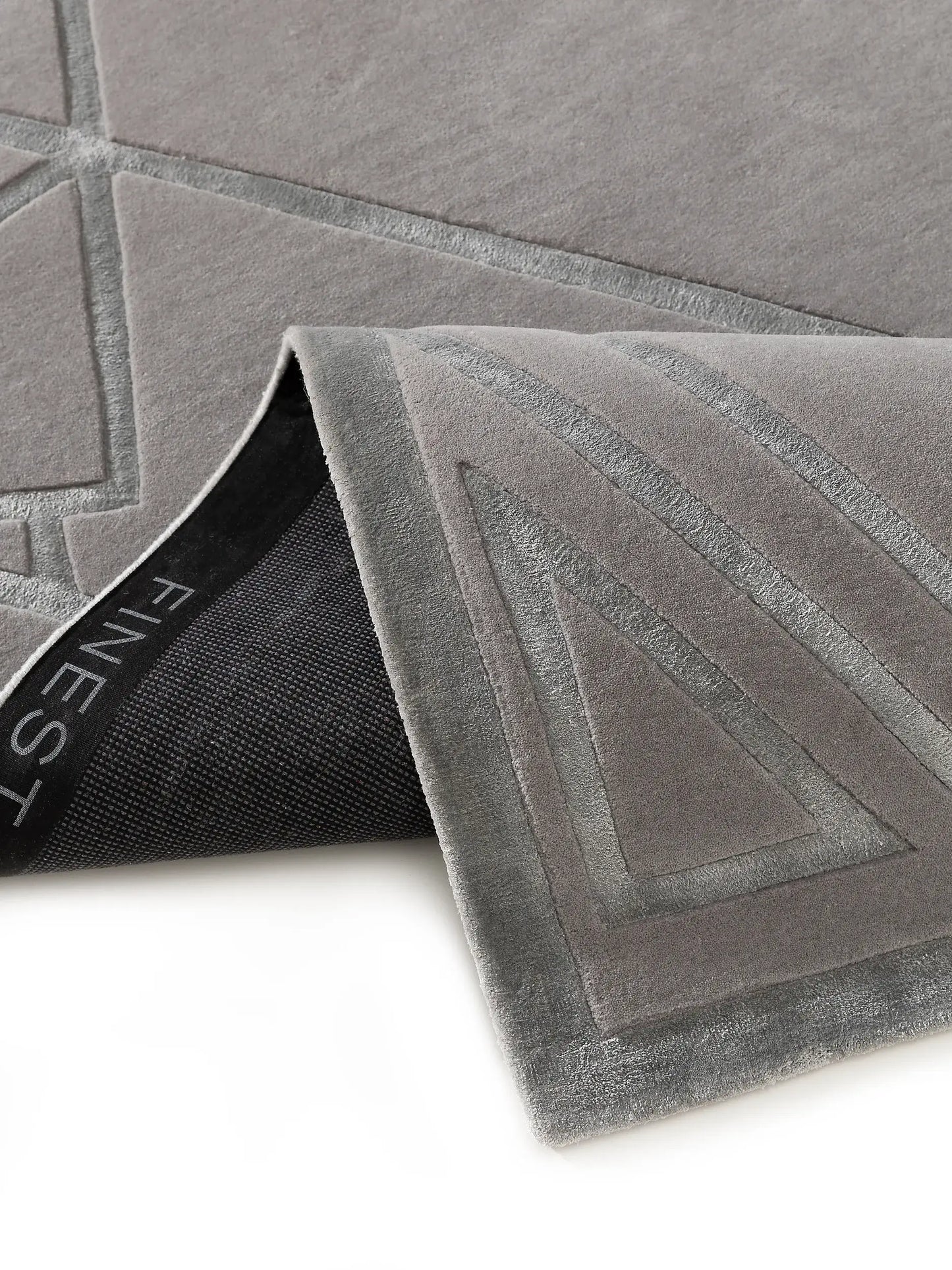 Sophisticated Grey Wool & Lyocell Rug