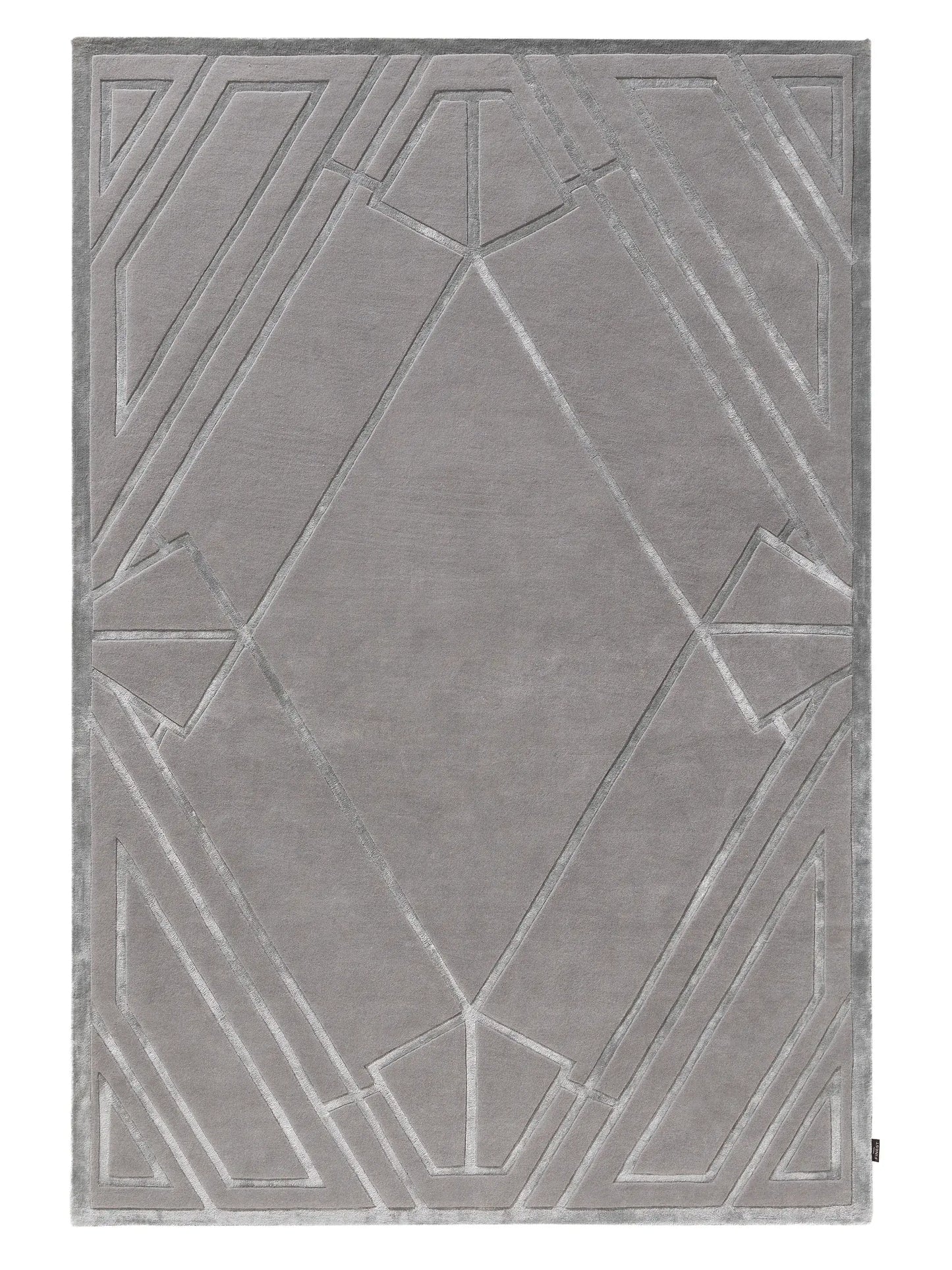 Sophisticated Grey Wool & Lyocell Rug