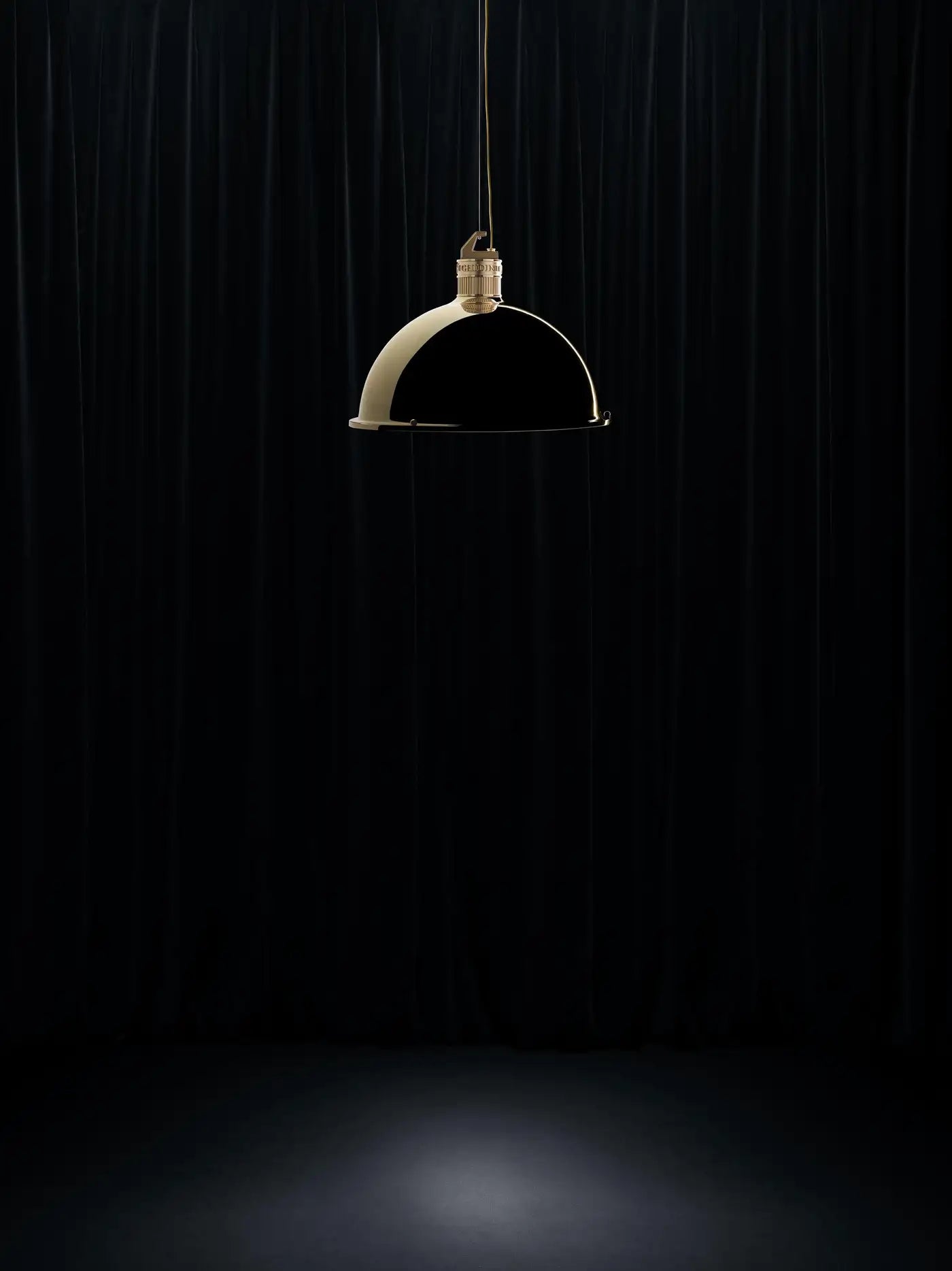Factory Medium Suspension Light in Brass