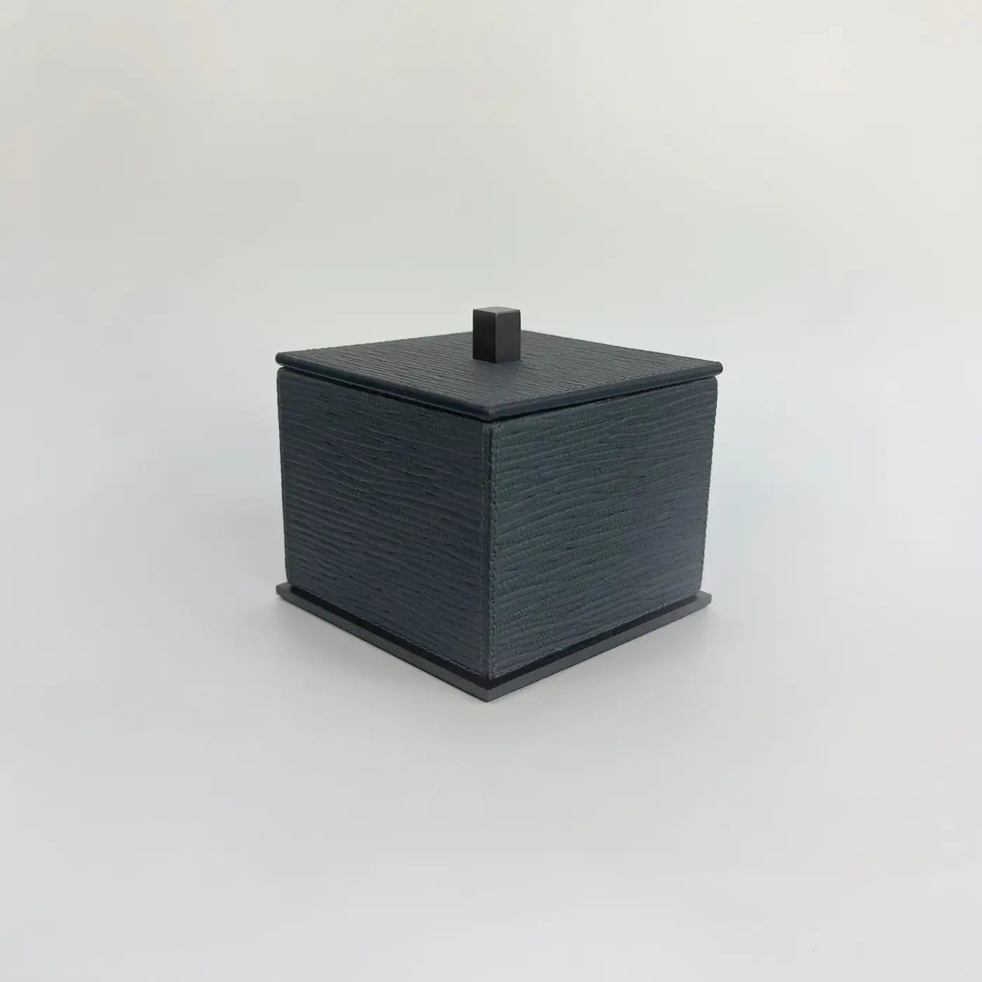 Italian Black Leather and Bronze Bathroom Accessories Se