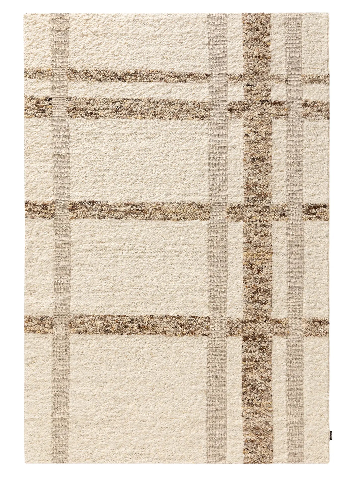 Elegant Cream-Beige Wool & Cotton Hand-Knotted Rug