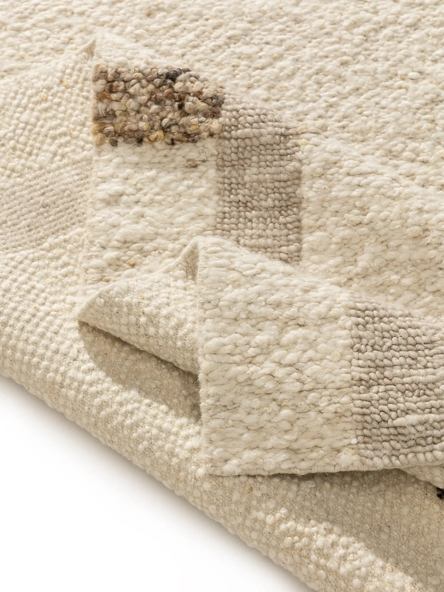 Elegant Cream-Beige Wool & Cotton Hand-Knotted Rug