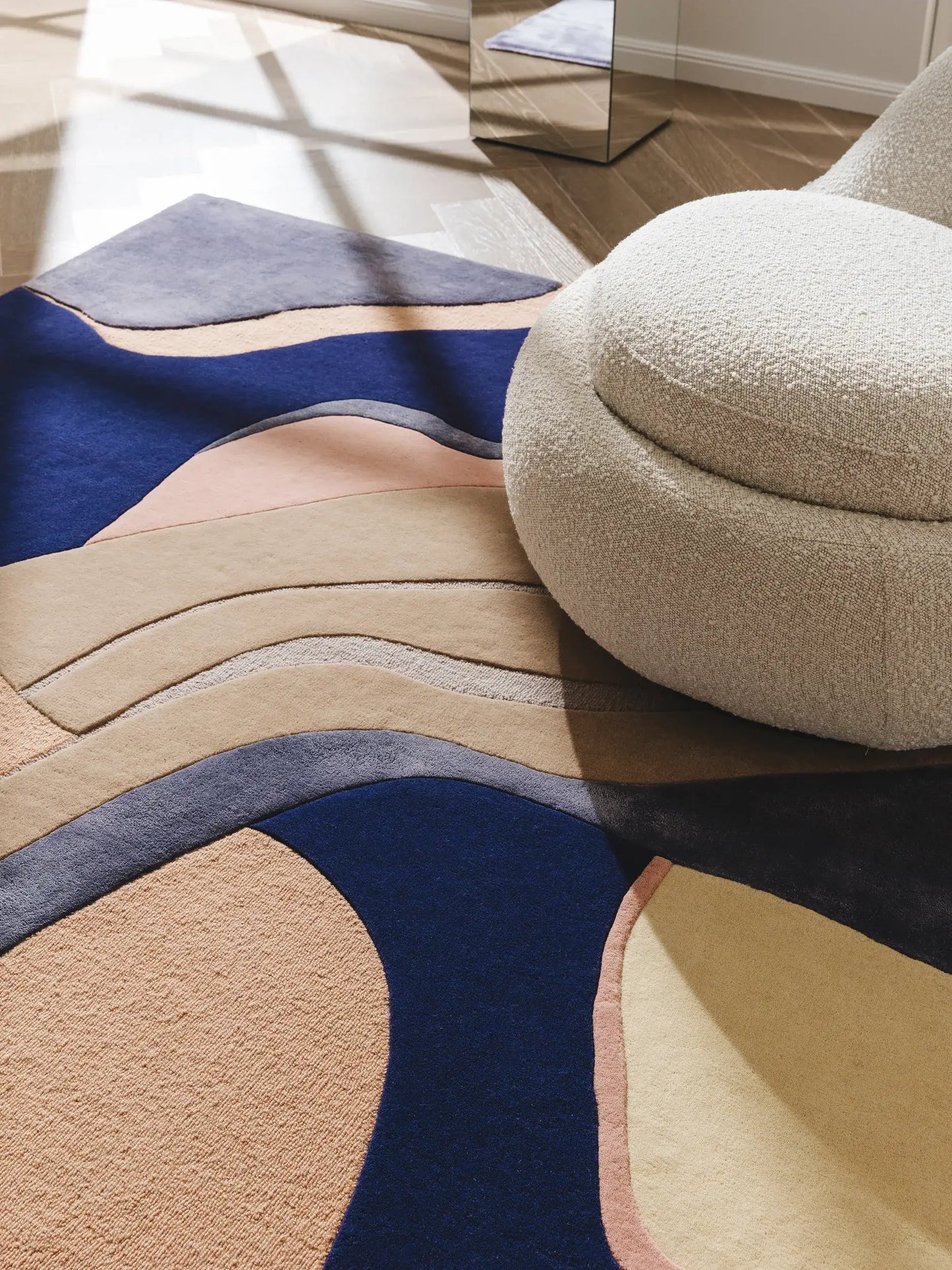 Vibrant Multicolour Wool & Lyocell Accent Rug