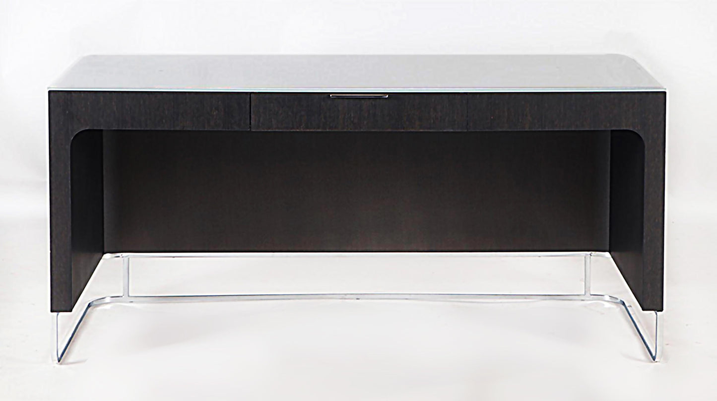 Modern black and white desk on a white background