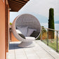360° Rotating Outdoor Cocoon Chair in Open Cane Webbing