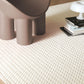 Cream Solid Texture Luxury Wool Rug