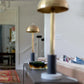 Pillar Table Lamp, Contemporary Lamp, Antique Brass, Marble
