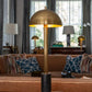 Pillar Table Lamp, Contemporary Lamp, Antique Brass, Marble