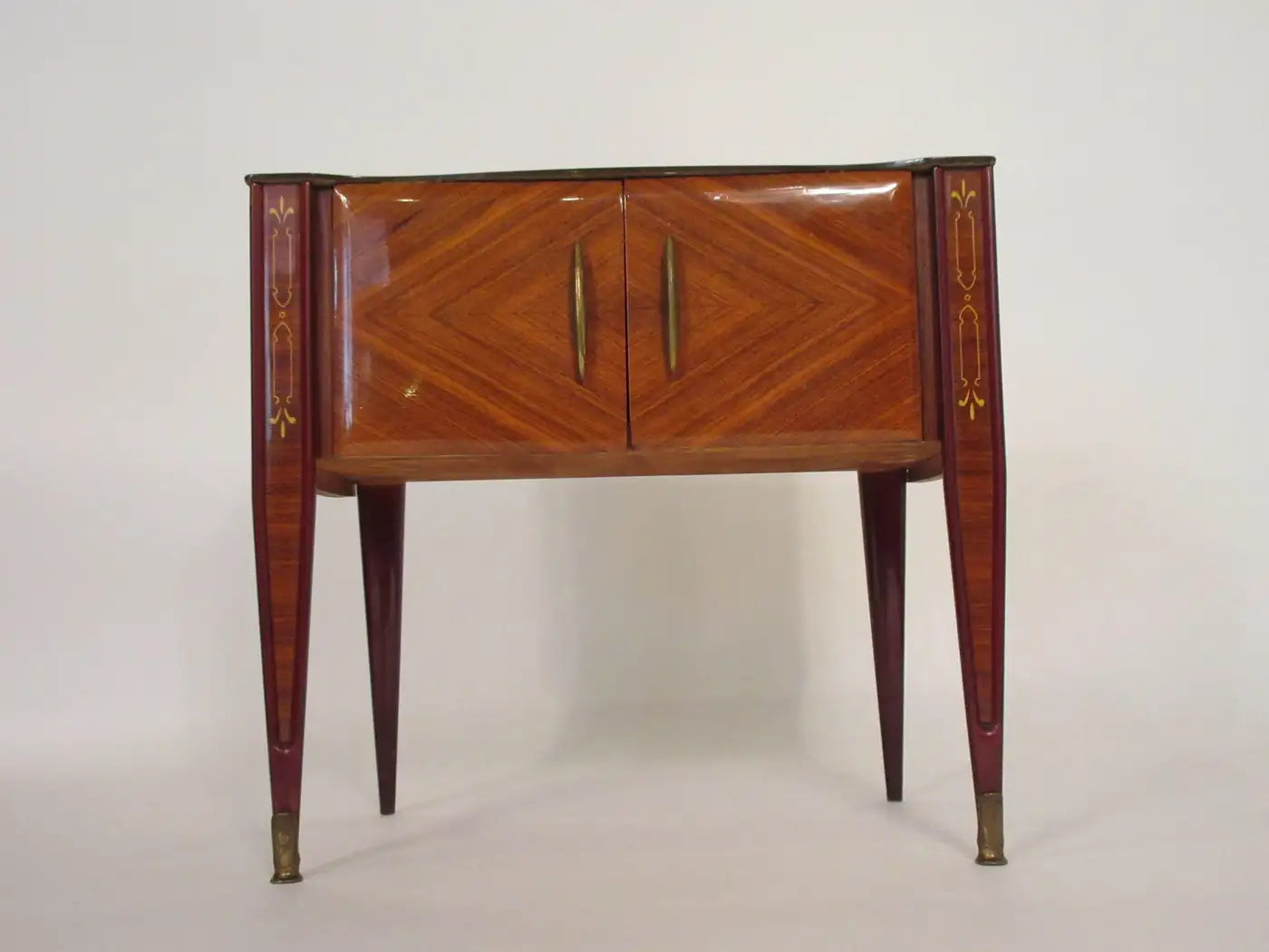 Pair of 1940s Italian Glass Top Nightstands