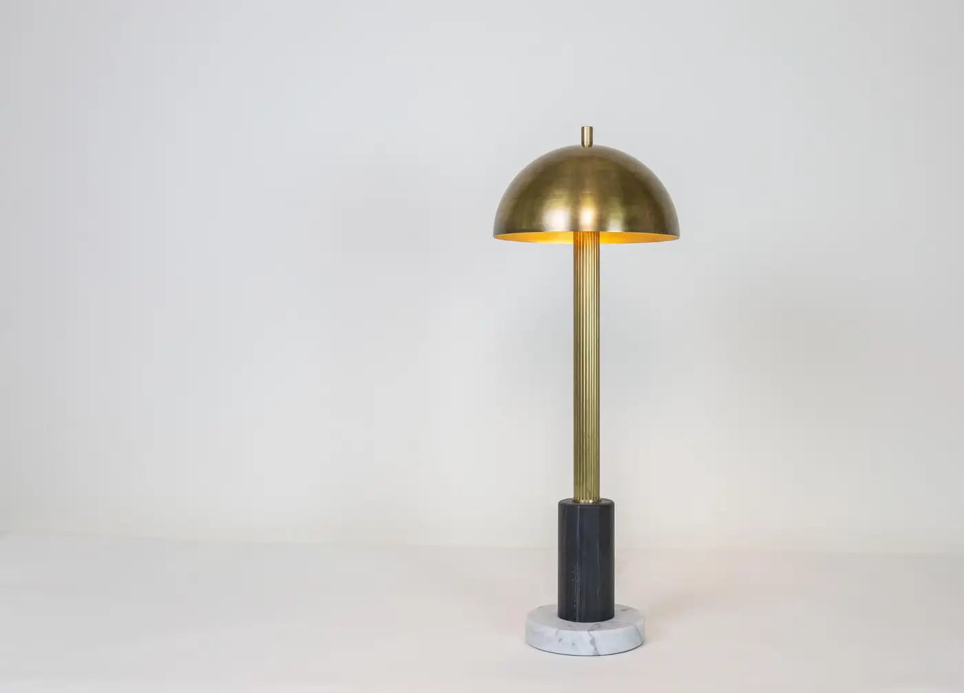 Pillar Table Lamp, Contemporary Lamp, Antique Brass, Marble
