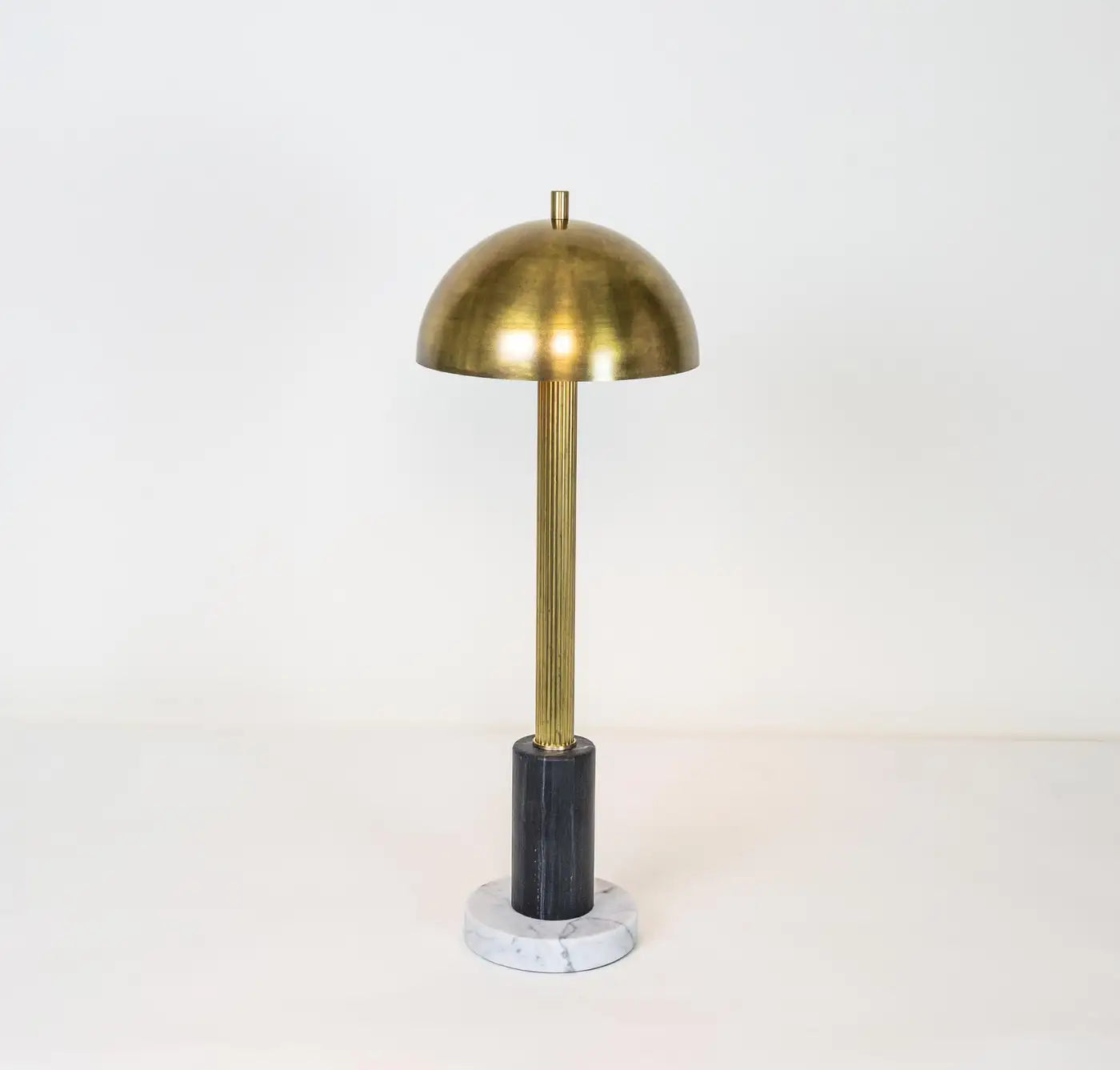 Pillar Table Lamp, Contemporary Lamp, Antique Brass, Marble