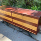 Mid-Century Leather Wrapped Credenza – Red Oak