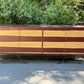 Mid-Century Leather Wrapped Credenza – Red Oak
