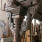 Hand-Carved Wooden Swing with Elephants and Columns