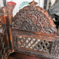 Hand-Carved Wooden Swing with Elephants and Columns