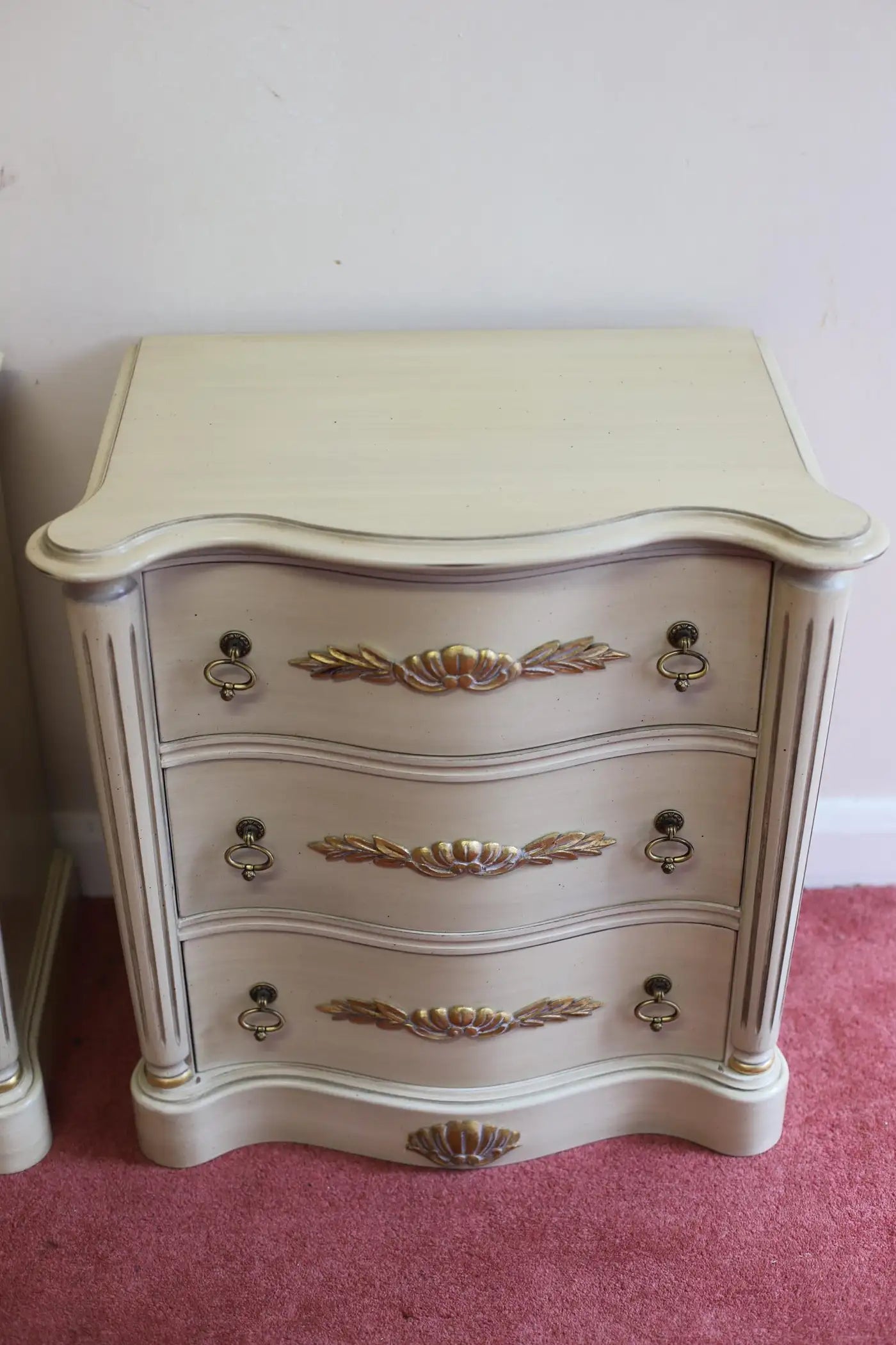 Lovely Pair Of Painted French Provincial Style Nightstands