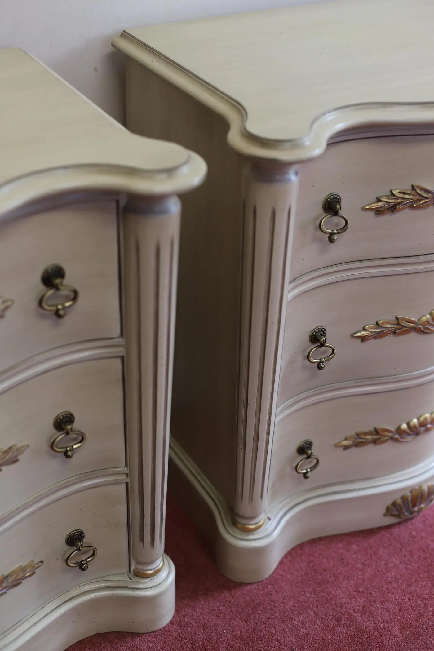 Lovely Pair Of Painted French Provincial Style Nightstands