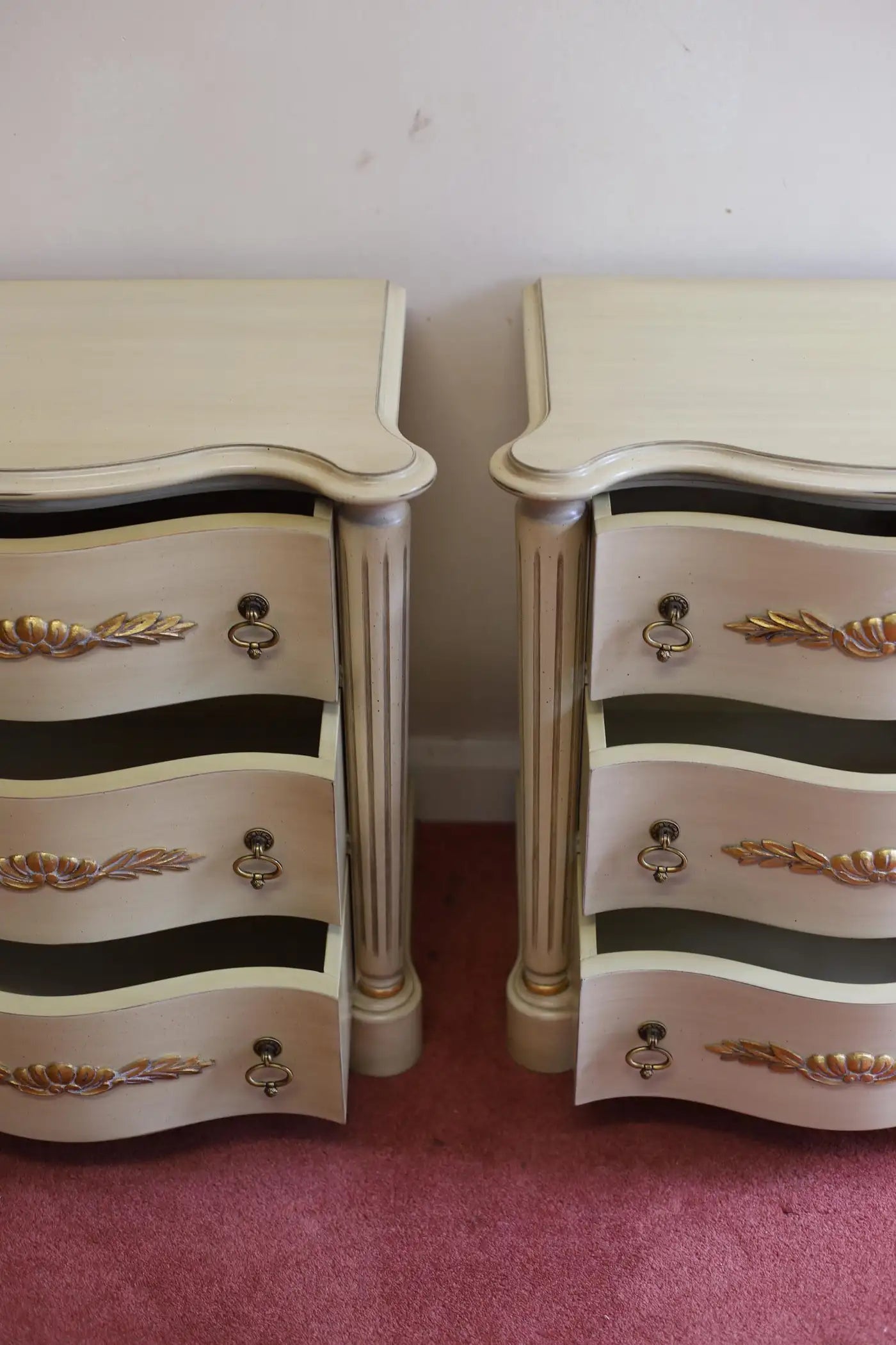 Lovely Pair Of Painted French Provincial Style Nightstands