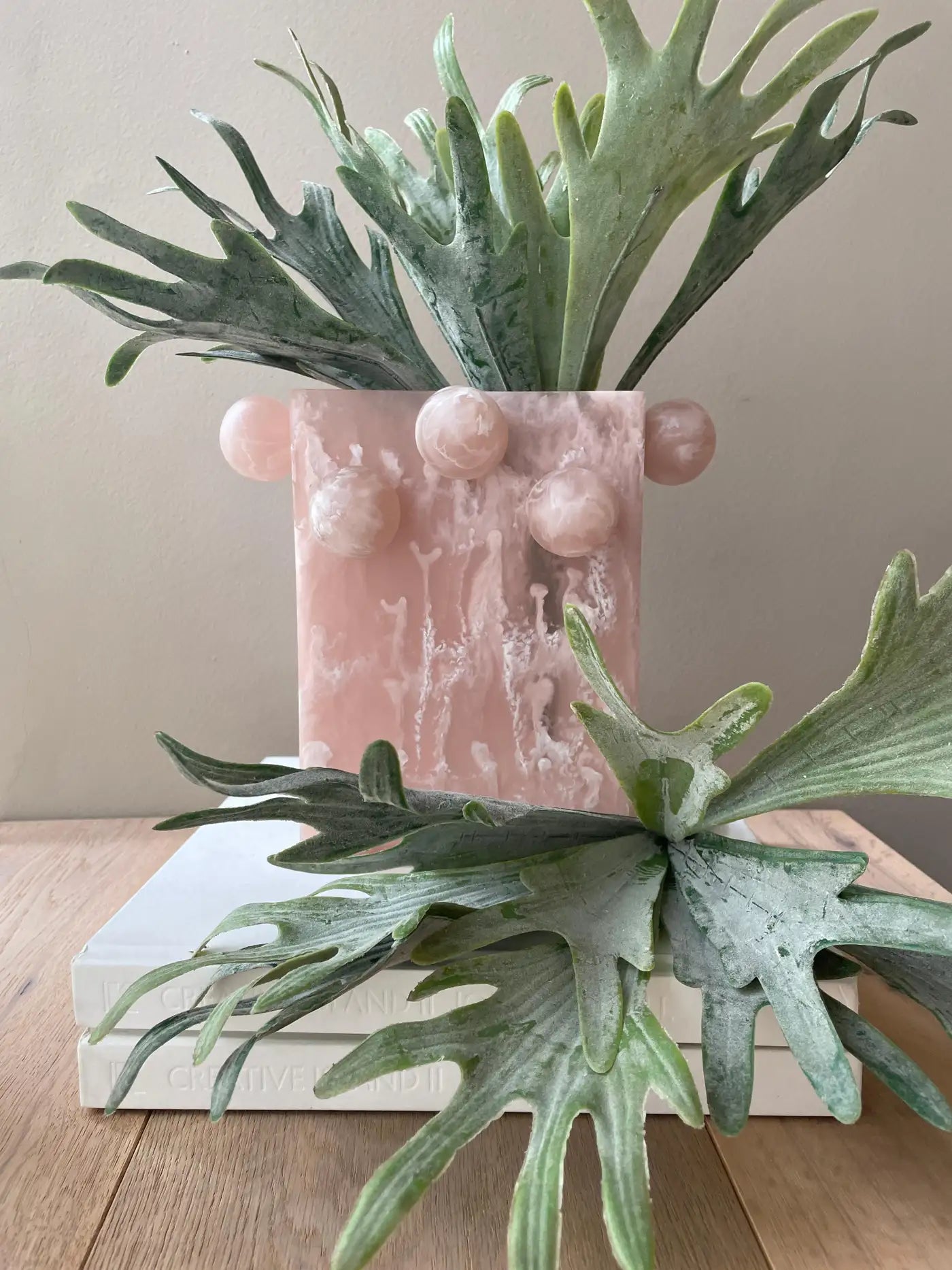 Rectangle Bubble Vase in Pink Resin