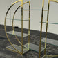 Vintage 1970s Circular Brass & Glass Room Divider Étagère – Mid-Century Modern