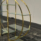 Vintage 1970s Circular Brass & Glass Room Divider Étagère – Mid-Century Modern