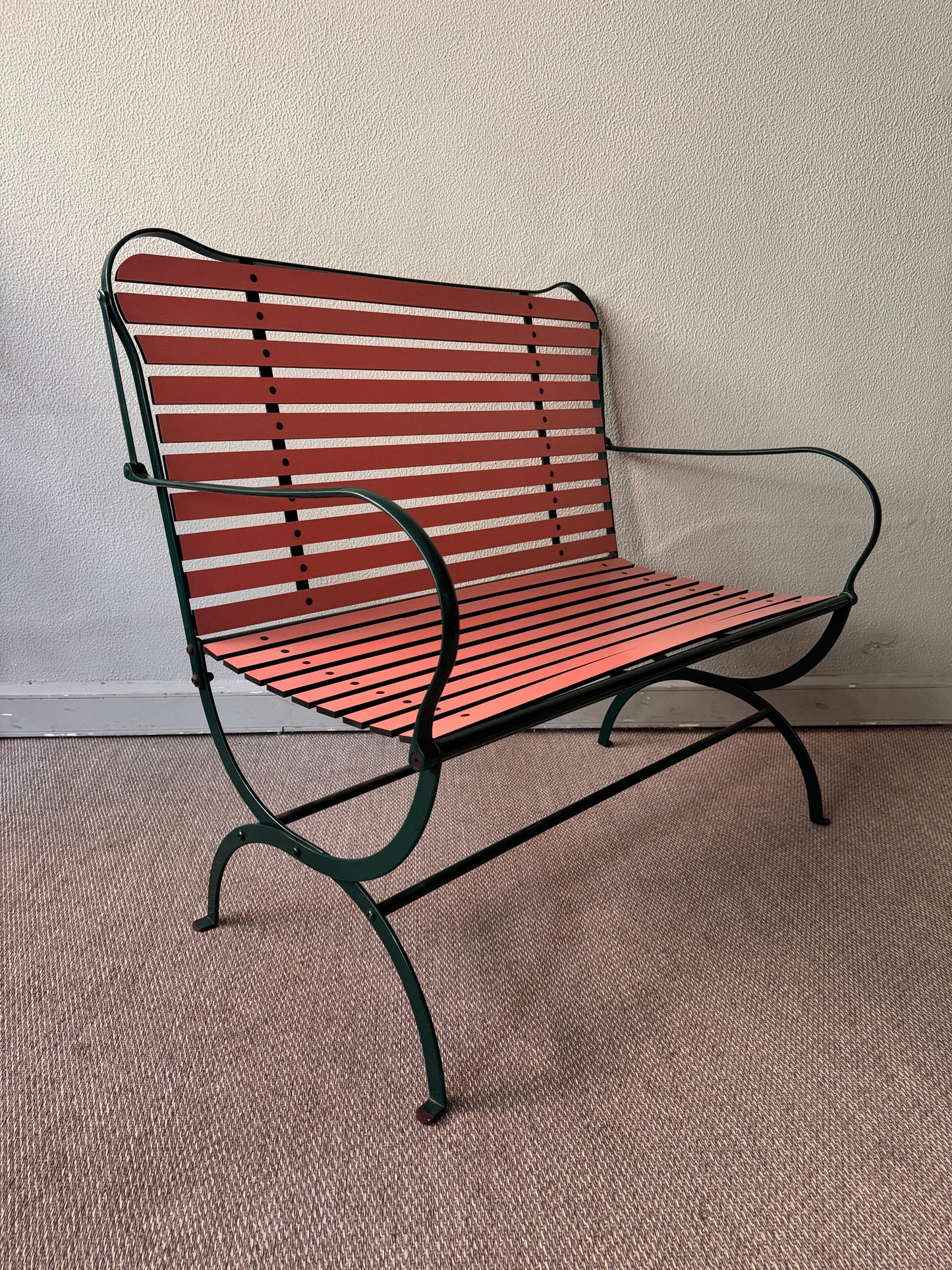 Camila Bench – Italian Postmodern Folding Wood & Metal Seating, 1984